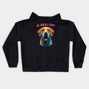 Go Ahead! Eat! Cute Labrador Food Beggar Kids Hoodie